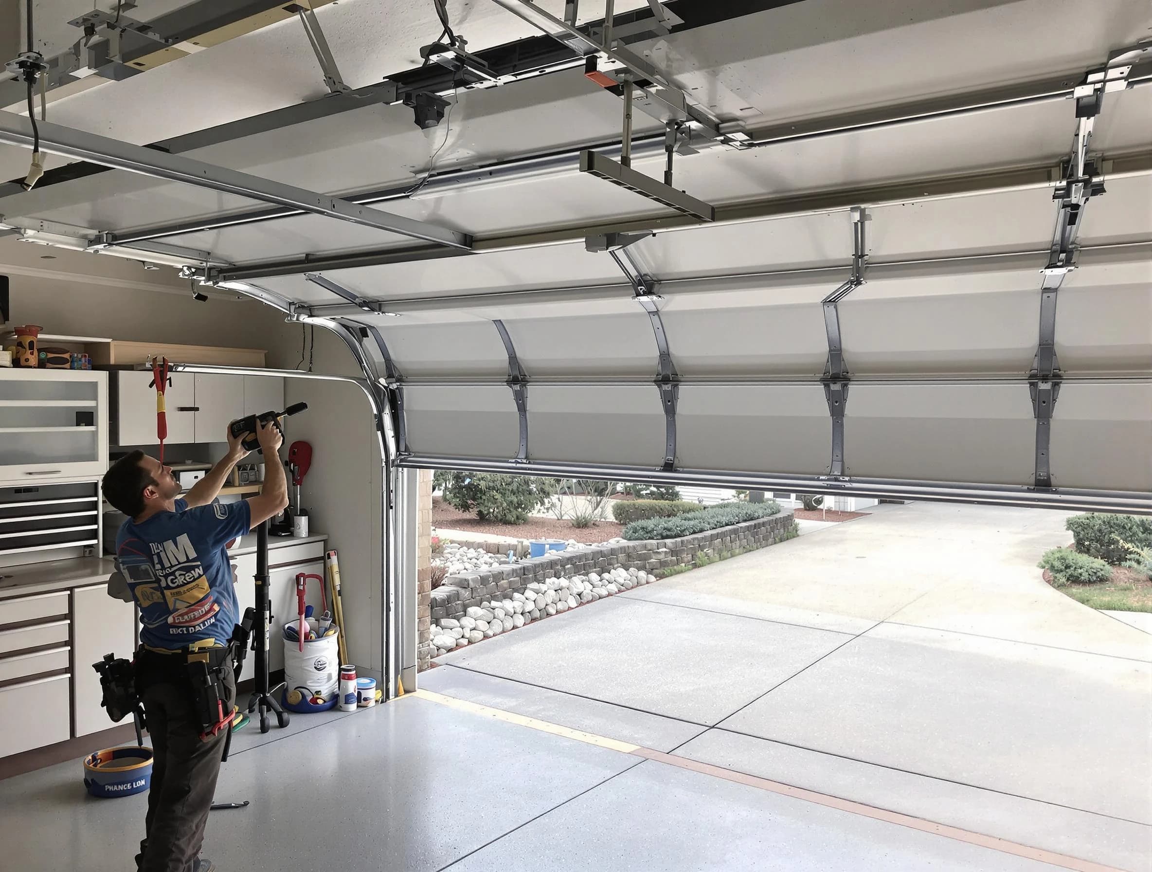 Garage door track repair service by Collier Garage Door Repair in Collier
