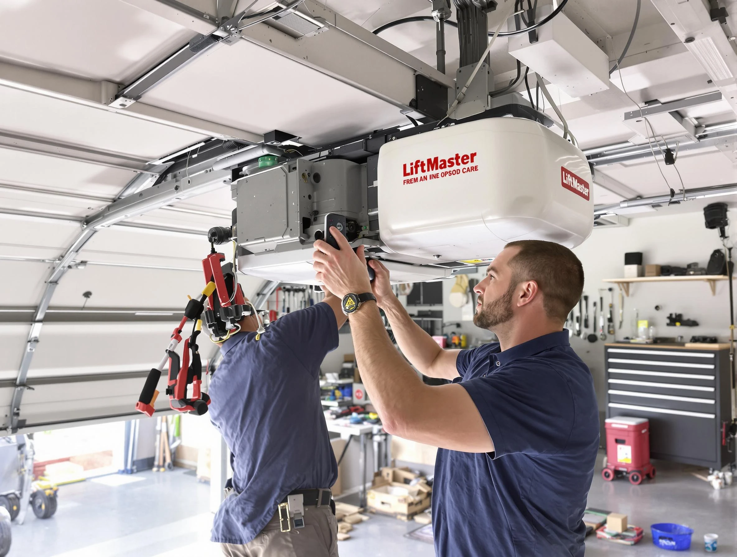 Collier Garage Door Repair technician performing advanced diagnostics on garage opener in Collier